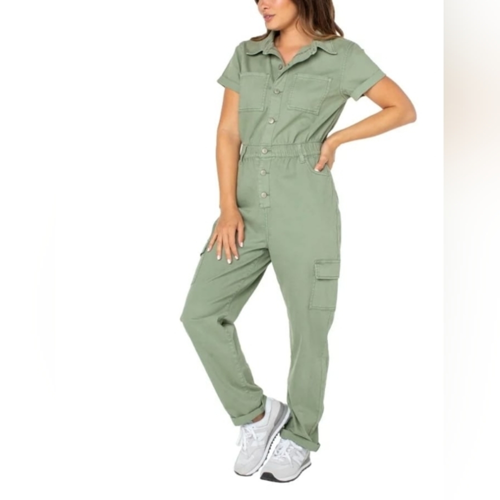 Celebrity Pink Juniors Slim Fit Boilersuit Women's XXL Green cotton Pockets